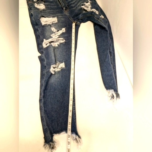 American Eagle Jeggings Women's Denim Jeans size 4 Distressed High Rise M-1 - Picture 5 of 11
